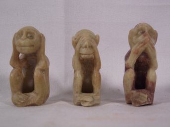 Carved Stone Monkeys - See No Evil, Hear No Evil, Speak No Evil