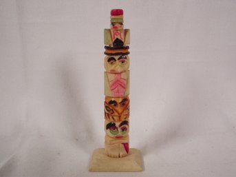 Carved Bone Hand-painted Totem Pole