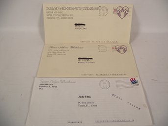 Lot Of Three (3) Susan Atkins-whitehouse Prison Letters - Signed Manson Family Letters