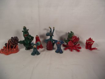 Lot Of Eight (8) Artist Made Glazed Monsters