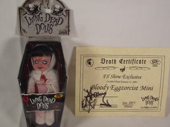 RARE Factory Sealed Living Dead Doll Mini Bloody Eggzorcist With Signed Cert