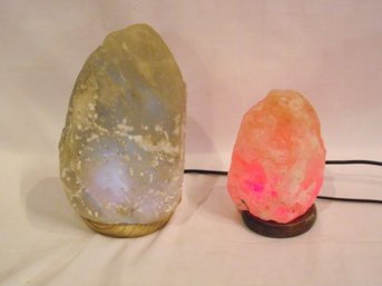 Lot Of Two (2) Color Changing Light Up Rock Lamps