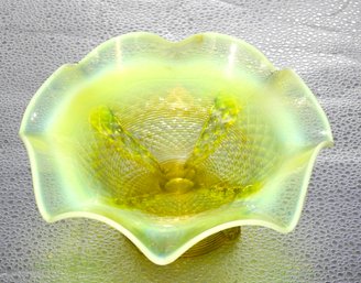 G85 Early Northwood Yellow Opalescent Carnival Glass Dish