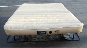 Frontgate Portable EZ Bed W/Full Size Air Mattress On Accordion Frame, Self Contained