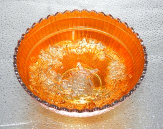 G100 Early Imperial Marigold Windmill Carnival Glass Bowl