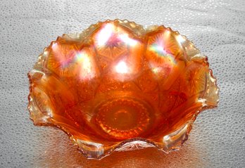 G102 Early Imperial Star Marigold Carnival Glass Bowl