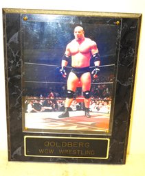 Vintage WCW Wrestling 8x10 Photo Of Goldberg On Plaque