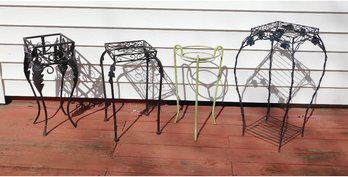 4 Wrought Metal Plant Stands For The Porch, Sunroom Or Yard