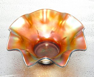 G103 Early Dugan Amethyst  Carnival Glass Ruffled Bowl