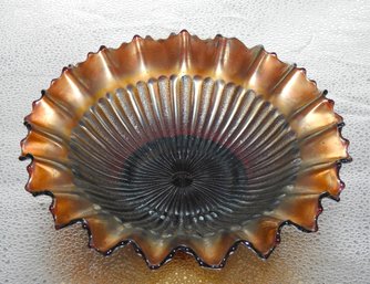 G105 Early  Northwood Amethyst Stipple Ray Carnival Glass Bowl