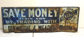 Old Metal SELZ SHOES Advertising Sign  10 X 27