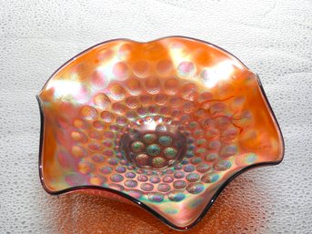 G113 Fenton Marigold Coin Dot Carnival Glass Dish