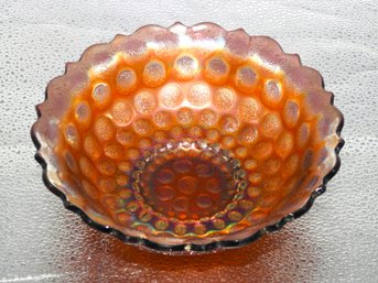 G115 Early Fenton Coin Dot Marigold Carnival Glass Bowl