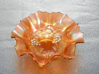 G119 Early Marigold Carnival Glass Grape Bowl