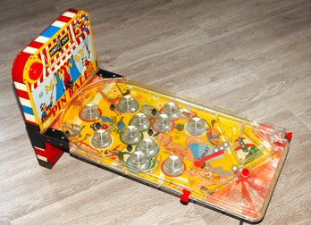 1960s Electronic Marx Toys Tabletop Circus Midway Pinball Machine 27 Inches Long