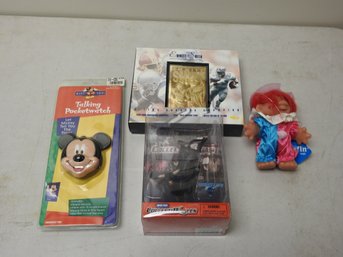 Vintage Toy Lot & 22kt Gold Plated Emmit Smith Card