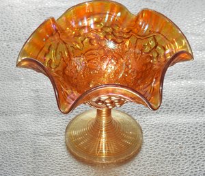 G127 Early Imperial Marigold Carnival Glass Compote