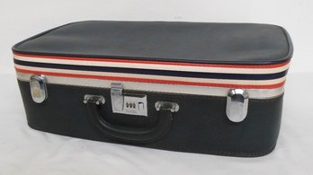 Vintage Retro Red, White & Blue Ventura 3 Number Combo Lock Suitcase