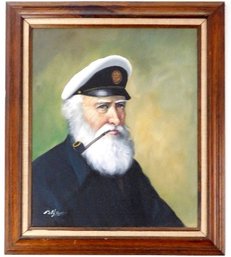 David Pelbam (1932-2004) Oil On Canvas Of A Sea Captain