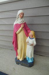 Cast Concrete Garden / Yard Statue Of St. Anne, Patron Saint Of Motherhood