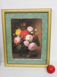 Nicely Framed & Matted Still Life Botanical Print Of Gorgeous Roses