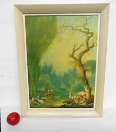 Mid-Century Jean-Honor Fragonard Print On Board - A Game Of Horse And Rider