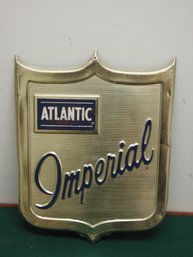 1950s Atlantic Imperial Gasoline Metal Sign  12 X 15