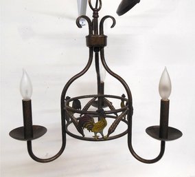 Country Style 3 Light Candelabra Bulb Iron Chicken Hanging Light Fixture