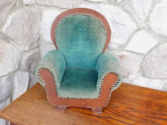 An Upholstered American Empire Style Doll's Chair