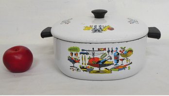 Georges Briard Mid Century Enamelware Covered Dutch Oven Or Deep Casserole