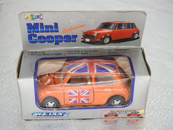 Vintage Union Jack Mini Cooper Diecast Car