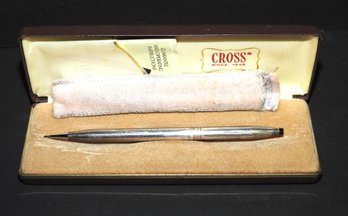 Vintage Sterling Silver Cross Mechanical Pencil In Original Case