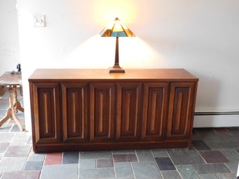 A  Mid-Century Walnut Finished 2 Door Credenza