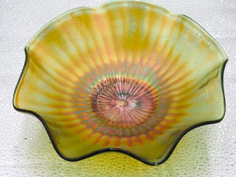 G169 Early Northwood Green Carnival Glass Dish