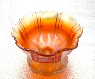 G177 Early Dugan Peach Carnival Glass Compote