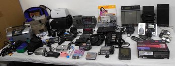 Mixed Vintage Electronics Lot - Many Digital Cameras, Photo Printers, Phones, Clock Radios & More