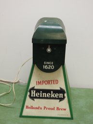 Vintage Heineken Beer Windmill Advertising Lighted Display Missing Blades