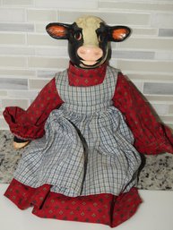 Vintage 16 Inch Old Bessie The Cow Porcelain Head & Hooves