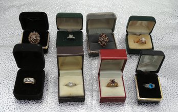 Lot # 1 Great Lot Of Ladies Rings Including Clam Shell Cases