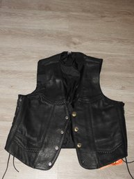 Never Worn Buffalo Nickel Button Genuine Leather Vest XL