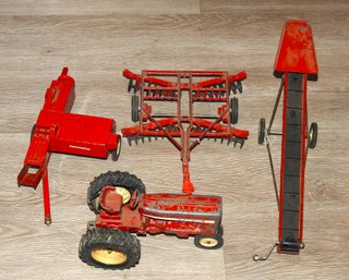 Large Scale Lot Of Diecast International Tractor And Farming Equipment