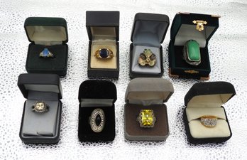 Lot # 7 Ladies Rings With Pretty Stones Clamshells Included