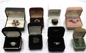 Lot # 11 Pretty Stones Ladies Ring Lot Including Clamshells