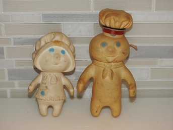 Vintage Rubber Pilsbury Dough Boy & Girl