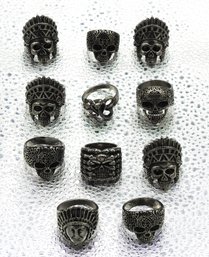 Lot # 18  Mens Skull Rings