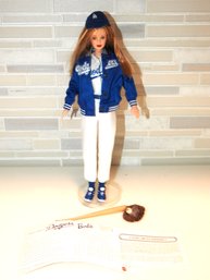 Los Angeles Dodgers Baseball Barbie Doll With COA