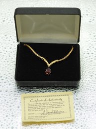 Lot # 37 Stunning Garnet Ladies Necklace With COA