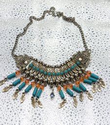 Lot # 39 Vintage Indian Style Chest Piece With Necklace