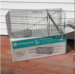 A Safeguard Galvanized Wire Mesh Animal Trap For Woodchucks, Possum, Skunks, Etc.. In Box