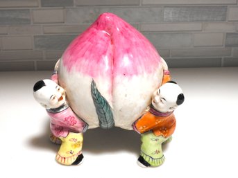 Vintage Asian 3 Men Carrying Large Onion Statue